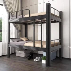 Factory Price Double Bunks Beds With Storage Cabinet Modern Double Layer Metal Bed Thickened Iron Steel Bunk