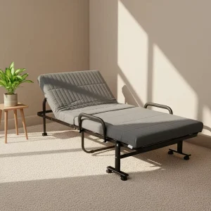 Factory Price Durable Modern Steel Foldable Bed with Wheels Portable Hotel Extra Bed for Outdoor Use