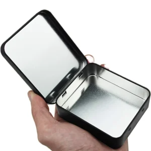 Factory Rectangle Silver Tin Box with Transparent PVC Window Jewelry Fidget Spinner Packaging High end Metal Tin Box