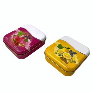 Factory Rectangular Mini Candy Box with Customizable Pictures Recyclable Metal Tin Box for Food & Chocolate Packaging
