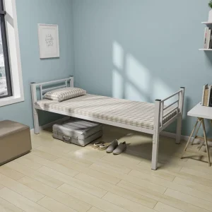 Factory Sale Single Metal Bed Frame Staff Student Furniture Iron Bed Steel Single Bed
