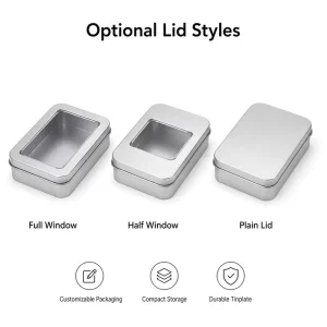 Factory Small Batch Custom Rectangular Hinged Tin Box Multi-Color Metal Storage Case for Jewelry, Candy, and Gift Packaging