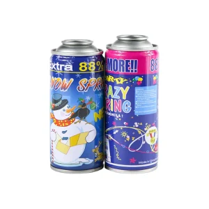 Factory Snow Spray Metal Tin Cans, 52mm Diameter, with Valve Nozzles