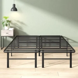 Factory Sturdy Metal Bed Queen Size Utility Metal Bed Easy to Assemble for Bedroom Adult Black