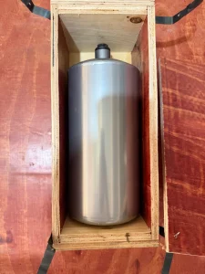 Factory Supply 34.5kg Silver and Black Metal Cans, 99.999% Pure Cold Steel Rolling Flask for Gold Mining