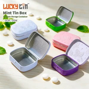 Factory Tinplate Sugar-Free Mint Candy Metal Box with Custom Logo