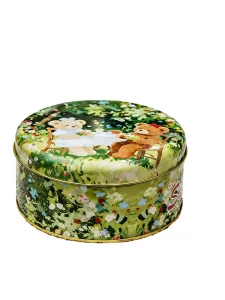 Factory Vintage Teddy Bear Round Metal Storage Tin for Tea Pastry Snack and Gift