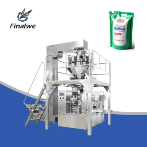 Finalwe Synchronous Bag Transfer Spout Alignment Honey Paste Liquid Premade Packing Machine