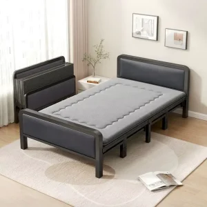 Folding Extendable Bed Single Person Modern Design Adjustable Height Living Room Use Sturdy Durable Reinforced Metal Companion