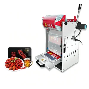 Food Container Sealing Machine for Supermarket Fresh Food Packaging