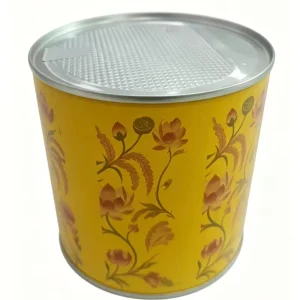 Food-Grade 127mm 502# Matte Tinplate Can for Dry Food Powder, Welded Round Empty Container with Custom Printing