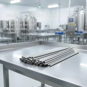Food Grade 304 304L Stainless Steel Capillary Tube for Beverage & Food Processing