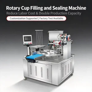 Food-Grade 304 Stainless Steel Rotary Filling and Sealing Machine, 0-400°C Temperature Control