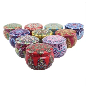 Food Grade 4.4 OZ Bulk Pack Empty Round Box Color Printing Tinplate Metal Tea Tin Packaging Jar