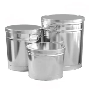 Food Grade 6.5 Gallon 25L Pet Food Container Round Metal Tin Popcorn Tin Bucket with Lid