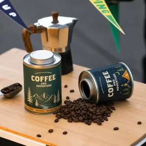 Food Grade Air Valve Fresh Keeping Coffee Bean Container Tea Canister Customizable Tinplate Packaging