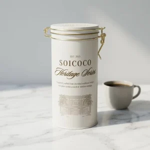 Food Grade Airtight Coffee Bean Container with Clip Top Lid Custom Design Luxury Metal Tin Can for Coffee Tea Storage Packaging