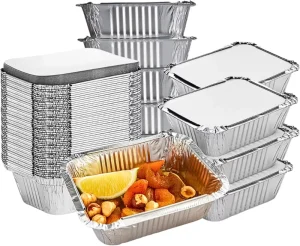 Food Grade Aluminum Foil Lunch Box with Lid Silver Pizza Aluminum Foil Food Container