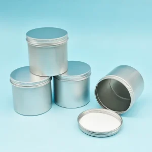 Food Grade Aluminum Packaging Container Tin Jars for Matcha Powder Custom Printed Round Metal Cans for Tea Cream Pomade