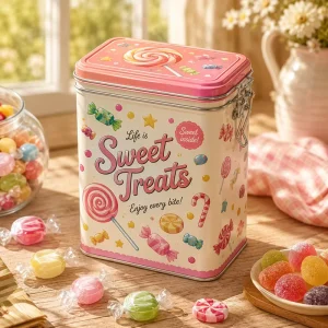 Food Grade BPA Free Airtight Customizable Embossed Metal Tin Box Candy Storage Container OEM ODM
