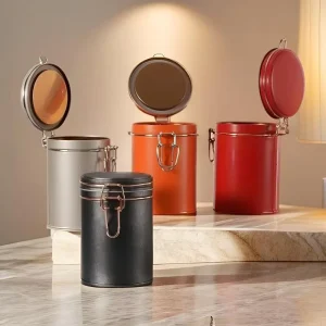 Food Grade Buckle Sealed Tin Cans Coffee Bean Storage Cans Moisture Proof Round Metal Cans for Tea