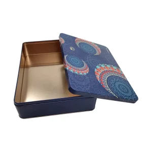 Food Grade Christmas Tinplate Gift Box with Lid for Chocolate and Biscuits