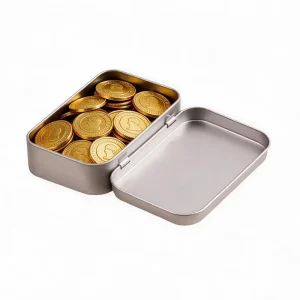 Food Grade Custom Printed Cookie Tin Box with Hinges Tinplate Container for Biscuits, Candy and Snacks
