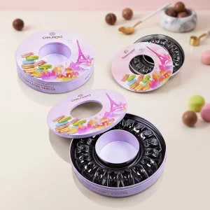 Food Grade Custom Printed Tinplate Chocolate Tin Box for Valentine’s Day and Christmas Gift Packaging with Recycled Materials