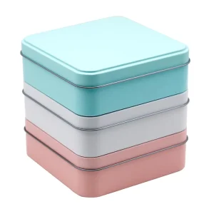 Food Grade Custom Tinplate Square Snack Cake Candy Chocolate Cookie Tea Chewing Gum Sugar Tin Box Packaging Gift for Storage