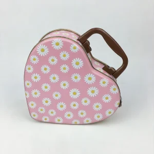 Food Grade Hippie Style Irregular Tinplate Box Reusable Metal Candy Cookie Container with Lockable Handle