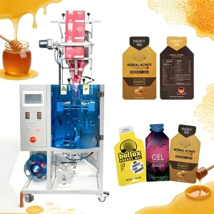Food Grade Honey Energy Gel Sachet Filler Sealer Machine Automatic for Sauce Peanut Pistachio Paste Special Shape Packet Machine