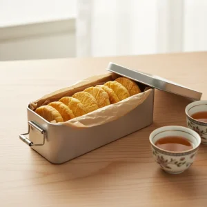 Food-Grade Long Rectangular Tin Box with Double Metal Clasp for Pineapple Cakes, Biscuits, and Candy