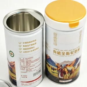 Food Grade Matte 99mm 401# Tinplate Can for Camel Milk Powder Custom Printed Welded Metal Can for Dry Food Powder