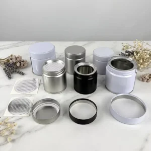 Food Grade Metal Canister Screw Top 30G 50G Matcha Tin Can with Inner Foil Lid