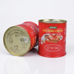 Food Grade Metal Cans Round Tinplate Empty Tomato Cans with Pull Ring Sealing Easy to Open for Food Packaging