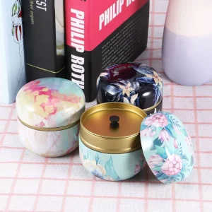 Food Grade Metal Empty Tin Can for Tea Gift Packaging Small Round Tea Tins for Loose Tea