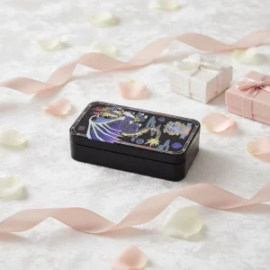 Food Grade Patterned Tinplate Box with Hinged Lid for Candy, Biscuits, Chocolate, Gum, or Jewelry