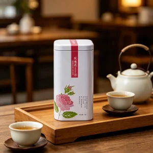 Food Grade Pink Rose Tea Packaging Box Tea Metal Can Tea Storage Souvenir Cookies Biscuits Candy Chocolate Coffee Beans