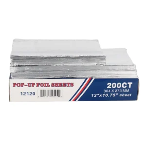 Food Grade Pop-Up Aluminum Foil Sheets Pre-Cut Ready to Use for Sandwich and Meat Wrapping Custom Size