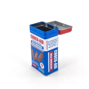 Food Grade Portable Chocolate bar Tin Box Container Metal Custom Hinge Lid Tin Box Packaging for Candy