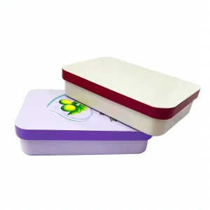 Food Grade Rectangular Metal Tin Box With Open Lid for Chocolate Storage