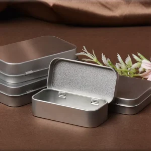 Food-Grade Rectangular Tinplate Gift Box with Window, Matte Flip-Top Lid for Nail Clippers, Jewelry, and Toys