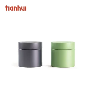 Food Grade Round Airtight Metal Tea Cans Mint Green Matcha Cans with Double Lids