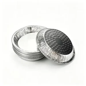 Food Grade Round Aluminum Foil Container With Lid Disposable Tin Foil Tray For Restaurant Fast Food Takeaway Pack