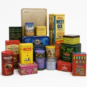 Food-Grade Sealed Tinplate Container, Multi-Purpose Metal Tin Box for Tea, Coffee and Cookies
