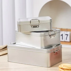Food-Grade Square Frosted Tinplate Box with Offset Printing Sliding Button Closure for Tea Coffee Chocolate Cake and Sugar