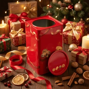 Food Grade Square Tinplate Candy and Cookie Tin Can
