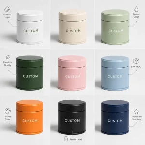 Food Grade Tinplate Metal Tea Tins and Airtight Canisters for Coffee Beans, Cookies, Nuts, and Chocolate