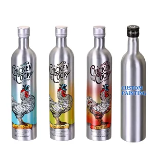 Food Grade Vodka Metal Red Wine Bottle Recyclable Alcoholic Beverage Bottles Packaging Disposable Aluminum Empty Beer Bottles