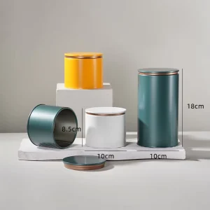 Food Safe Air Tight Lever Lid Round Tinplate Tea & Coffee Tin D85*H90H165 D100*H85H180 Beverage Use